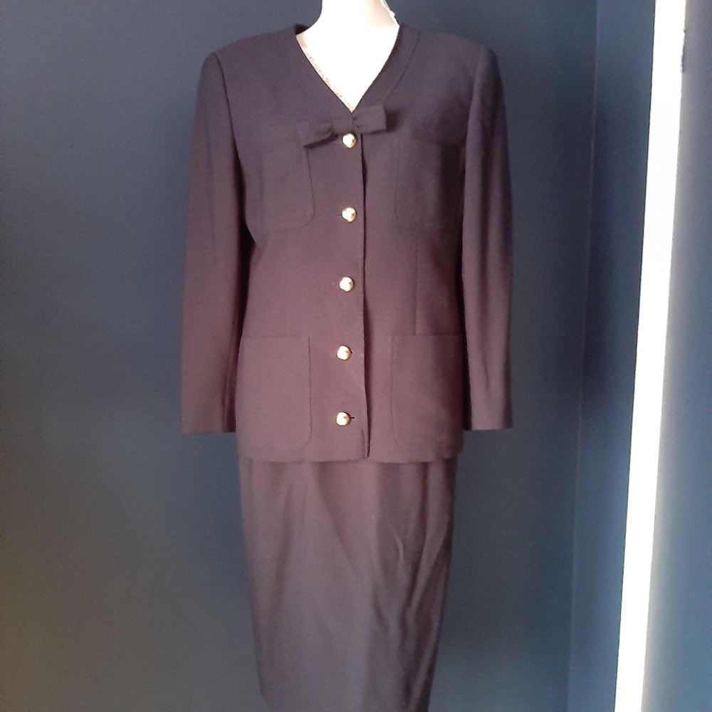 Vintage Valentino dark navy blue suit set